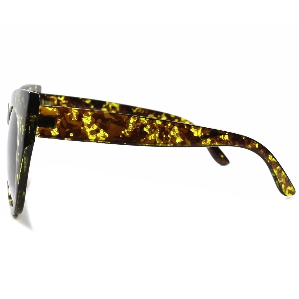 Classic Retro Fashion Brown Hot Womens Vintage Inspired Cat Eye Frame Sunglasses